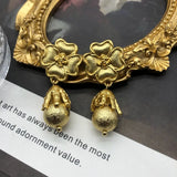 Exaggerated Pearl Long Earrings Women Retro Hoop Earrings