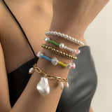 Exotic Alien Shaped Pearl Bracelet Rural Ethnic CCB Set Women Bracelet