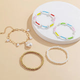 Exotic Alien Shaped Pearl Bracelet Rural Ethnic CCB Set Women Bracelet
