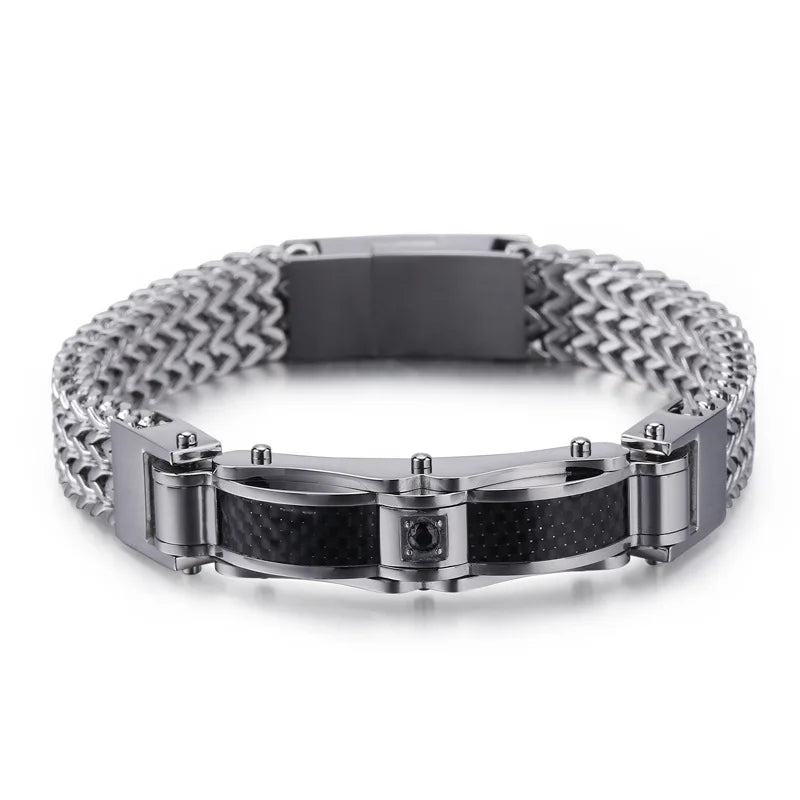 Stainless Steel Men's Bracelet, Keel Braid Design