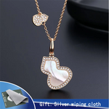 S925 Sterling Silver Red Agate Necklace with Rose Diamond Fritillaria Chain