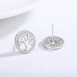 Sterling Silver 925 Tree of Life Necklace Earring Set