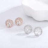 Sterling Silver 925 Tree of Life Necklace Earring Set