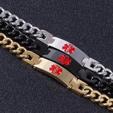 Red Medical Logo Men's Bracelet Stainless Steel Jewelry