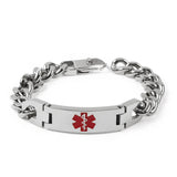 Red Medical Logo Men's Bracelet Stainless Steel Jewelry