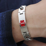 Red Medical Logo Men's Bracelet Stainless Steel Jewelry