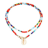Bohemian Colorful Rice Bead Necklace Shell Necklace Female