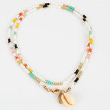 Bohemian Colorful Rice Bead Necklace Shell Necklace Female