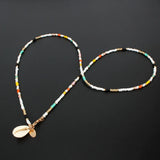 Bohemian Colorful Rice Bead Necklace Shell Necklace Female