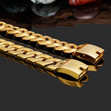 European/American Golden Steel Hip-Hop Men's Bracelet