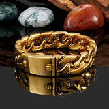 Hip-Hop Men's Bracelet - European & American Gold Titanium Steel