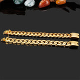 European & American Golden Titanium Steel Hip-Hop Men's Bracelet