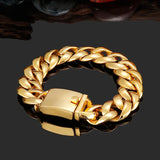 Hip-Hop Men's Bracelet - European & American Gold Titanium Steel