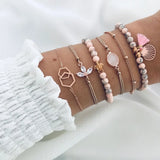 Ethnic Tassel Beaded Bracelet Set for Modern Female