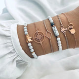 Ethnic Tassel Beaded Bracelet Set for Modern Female