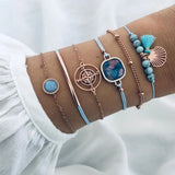 Ethnic Tassel Beaded Bracelet Set for Modern Female