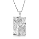 Inlaid Stone King Head Pendant Titanium Steel Men's Jewelry