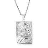 Inlaid Stone King Head Pendant Titanium Steel Men's Jewelry