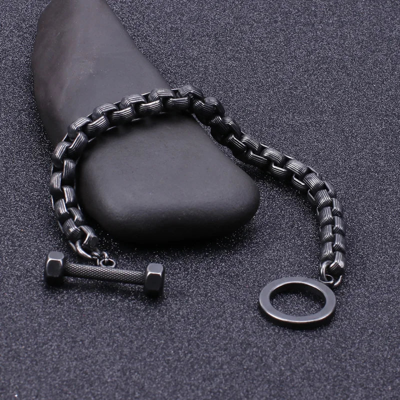 European American Jewelry Steel Bracelet Men's Fitness Trinkets