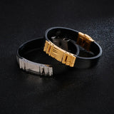 European & American Leather Bracelet Motorcycle Men's Stainless Steel