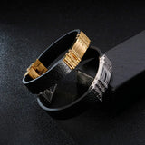 European & American Leather Bracelet Motorcycle Men's Stainless Steel