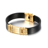 European & American Leather Bracelet Motorcycle Men's Stainless Steel