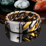 Hip-Hop Titanium Steel Thick Buckle Bracelet for Men