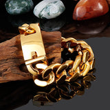 Hip-Hop Titanium Steel Thick Buckle Bracelet for Men