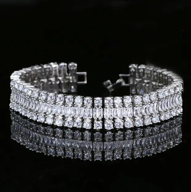 Plated Zircon Chain Bracelet for Women