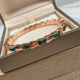 Rose Natural Malachite Fritillary Snake Bone Bracelet Women's Jewelry