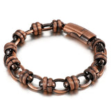 Vintage Bronze Oval Titanium Steel Men's Bracelet
