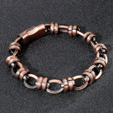 Retro Bronze Oval Stainless Steel Men's Bracelet