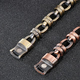 Retro Bronze Oval Steel Men's Bracelet