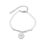Pearl Bracelet Letter B Stainless Steel Bracelet