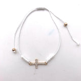 Hand-Woven Golden Cross Bracelet Friendship Spiral Knot Couple Bracelet