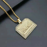 Hip-hop Stainless Steel Gold-Plated Rhinestone Last Supper Pendant