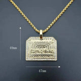 Hip-hop Stainless Steel Gold-Plated Rhinestone Last Supper Pendant