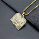 Hip-hop Stainless Steel Gold-Plated Rhinestone Last Supper Pendant