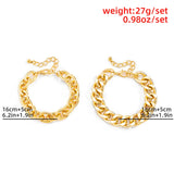 Hip-hop Aluminum Chain Punk Geometric Double Thick Chain Set Female Bracelet