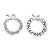 Hip-hop Aluminum Chain Punk Geometric Double Thick Chain Set Female Bracelet