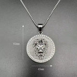 Hip-Hop Lion Head Pendant Titanium Steel Vacuum Gold Plated