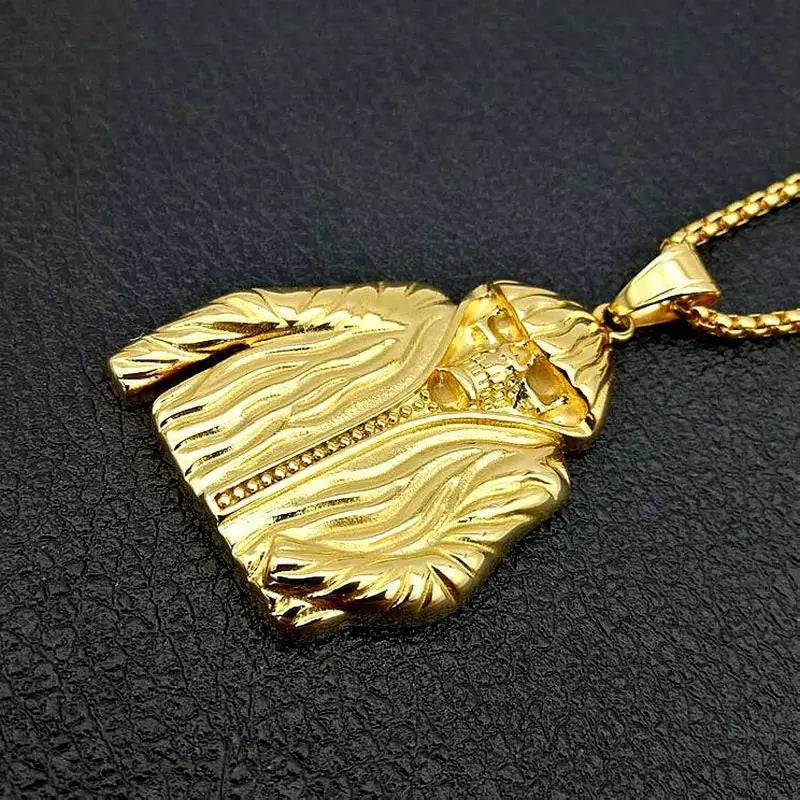 HipHop Rock Gold-Plated Skull Pendant