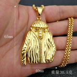 HipHop Rock Gold-Plated Skull Pendant