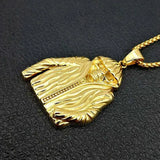 HipHop Rock Gold-Plated Skull Pendant