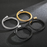 Hipster Punk Titanium Steel Wire Men's Bracelet