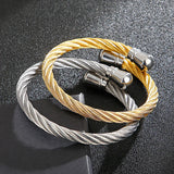 Hipster Punk Titanium Steel Wire Bracelet