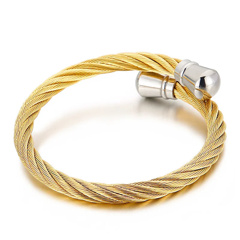 Hipster Punk Titanium Steel Wire Men's Bracelet