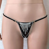 Sexy Body Chain Underwear Tassel Rhinestone Bikini Thong
