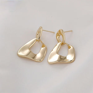 Irregular Geometric Retro Earrings Silver Needle DIY Ear Jewelry