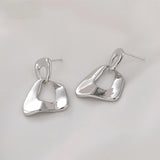Irregular Geometric Retro Earrings Silver Needle DIY Ear Jewelry